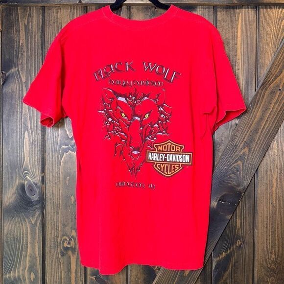 Harley Davidson MotorCycles Black Wolf Abingdon Va T-Shirt - Picture 1 of 3